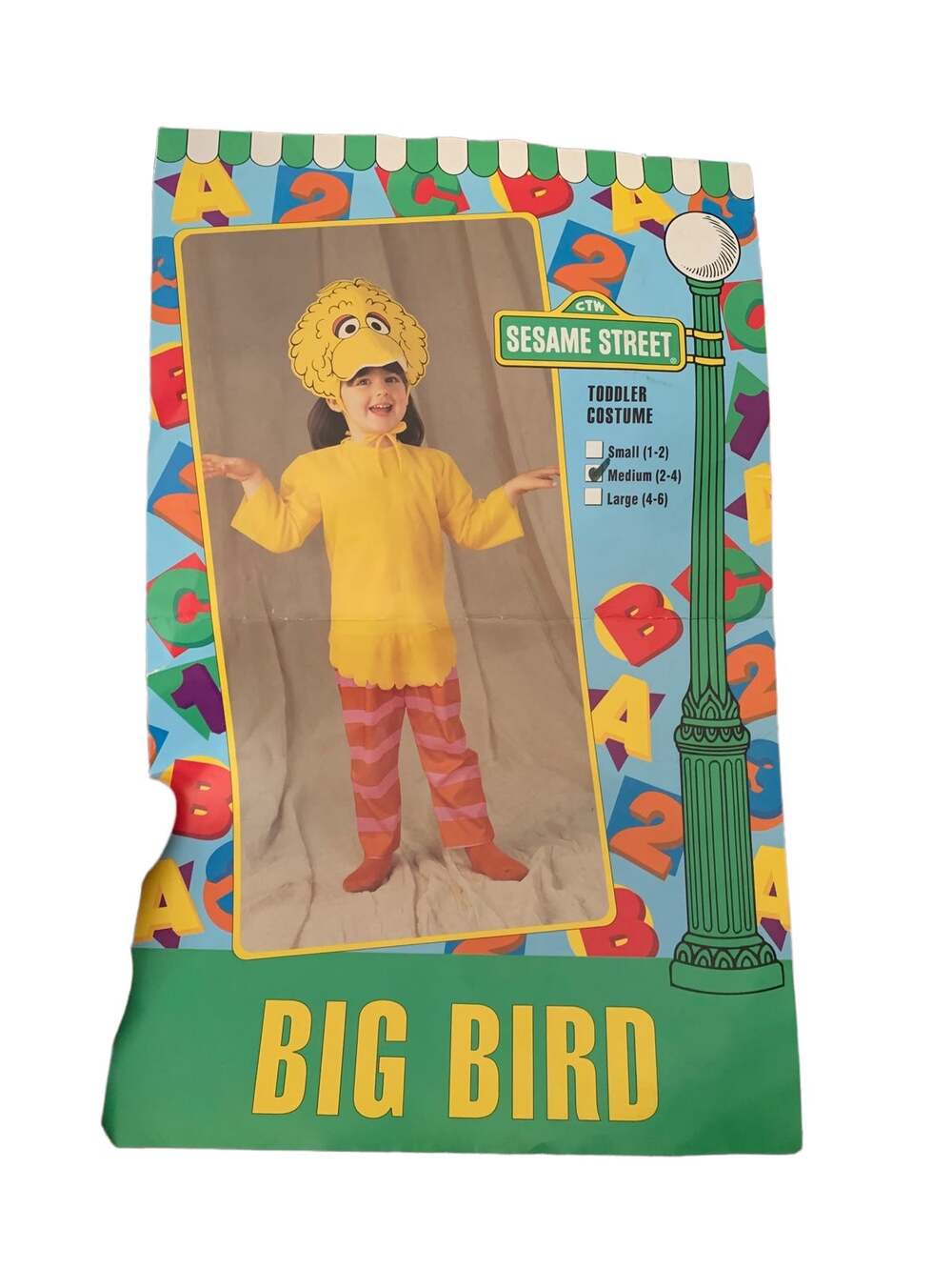 Vintage big bird 1993 Sesame Street Halloween costume size medium 2/4 years